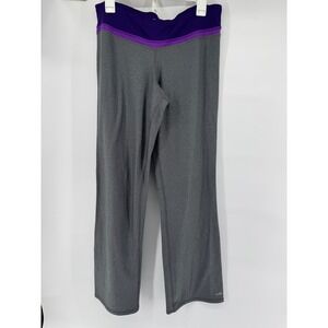 Champion Women Active Gray Purple Athletic Yoga Pants Leggings size L